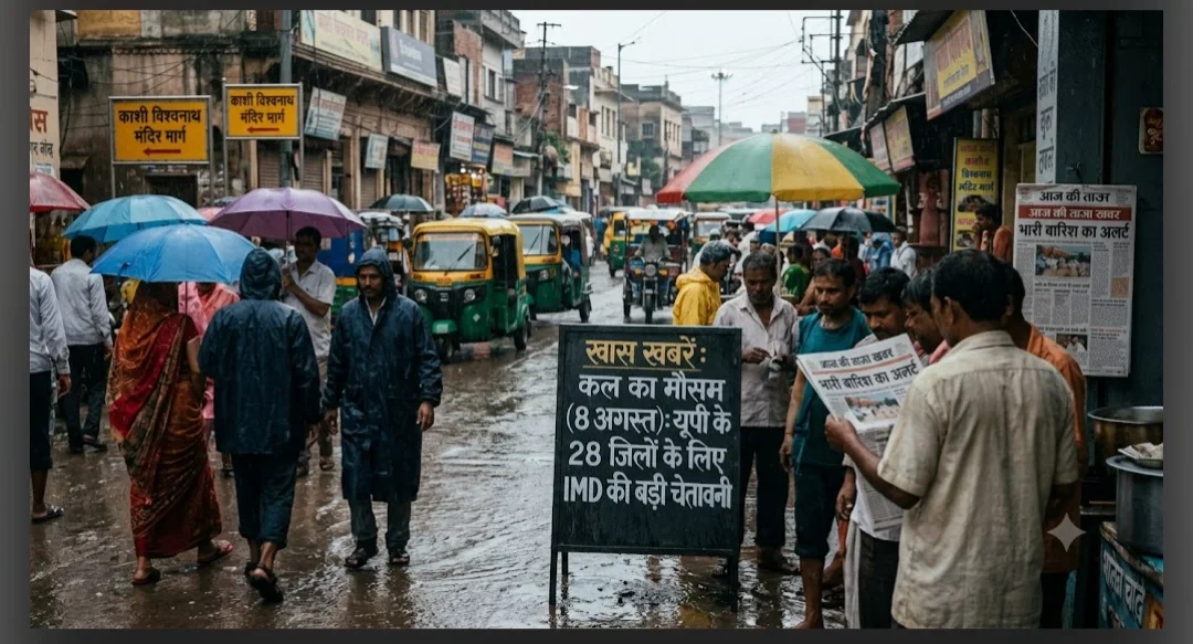 यूपी में आफत की बारिश! 8 अगस्त को 28 जिलों के लिए IMD का ऑरेंज अलर्ट, जानिए अपने शहर का हाल